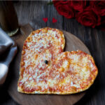 A heart shaped pizza from Bertucci's