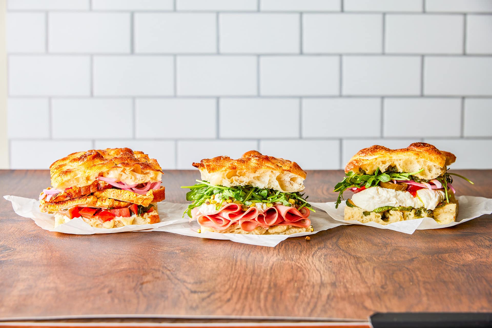 Three sandwiches from Pronto in Boston